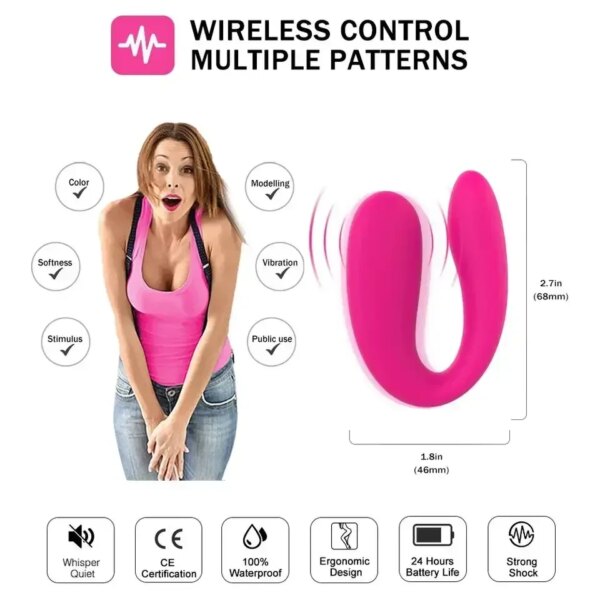 Vibromasseur de Type U pour Couple, jouets sexuels pour femmes, vagin, Clitoris, stimulation du point G, Massage, masturbateur féminin, produits pour adultes – Image 2