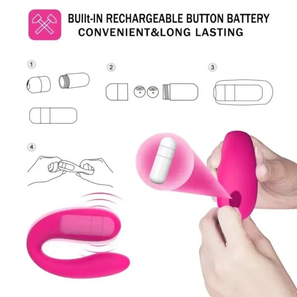 Vibromasseur de Type U pour Couple, jouets sexuels pour femmes, vagin, Clitoris, stimulation du point G, Massage, masturbateur féminin, produits pour adultes – Image 4