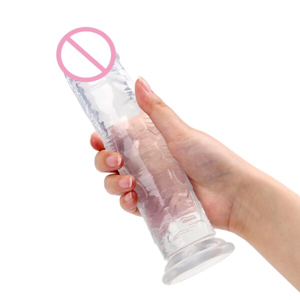 Super bon marché 7 tailles 5 couleurs réaliste doux gelée gode ventouse adulte jouet sexuel pour femmes et hommes masturbateur Vaginal et Anal – Image 3