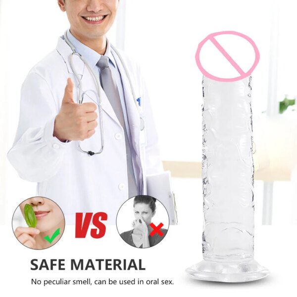 Super bon marché 7 tailles 5 couleurs réaliste doux gelée gode ventouse adulte jouet sexuel pour femmes et hommes masturbateur Vaginal et Anal – Image 2