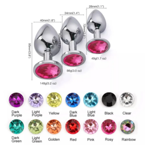 Plug Anal en métal en acier inoxydable, avec bijoux, cristal coloré, perle anale, jouets sexuels pour adultes, jeu pour femmes adultes
