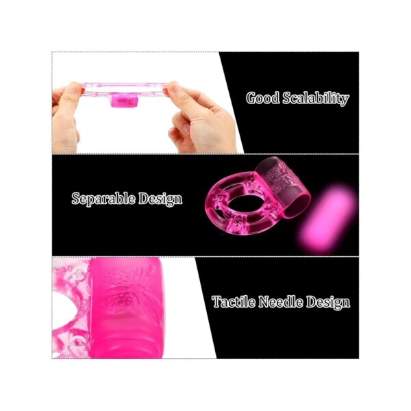 Anneau pénien vibrant vibrateur anneau de pénis en Silicone avec stimulateur de clitoris jouets sexuels intimes hommes anneau de vibrateurs plus fort longue durée – Image 4