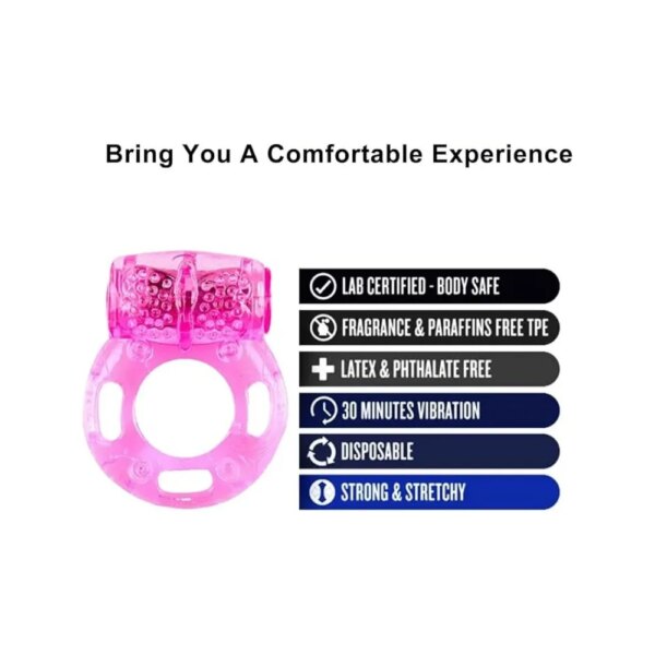 Anneau pénien vibrant vibrateur anneau de pénis en Silicone avec stimulateur de clitoris jouets sexuels intimes hommes anneau de vibrateurs plus fort longue durée – Image 3