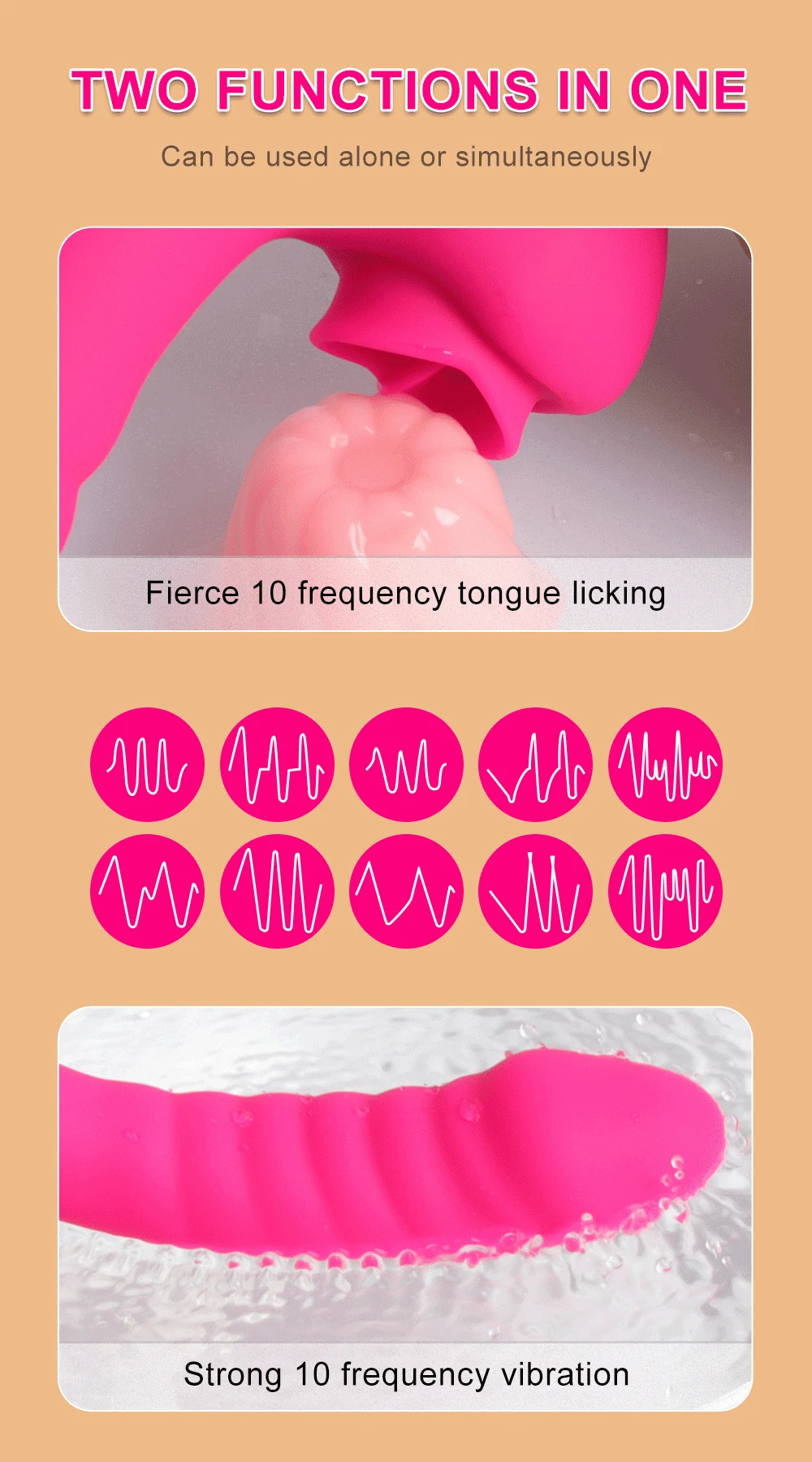 Vibromasseur à lécher la langue 2 en 1, jouets sexuels pour femmes adultes, godes, stimulateur de Clitoris avec 20 vitesses, produit sexuel