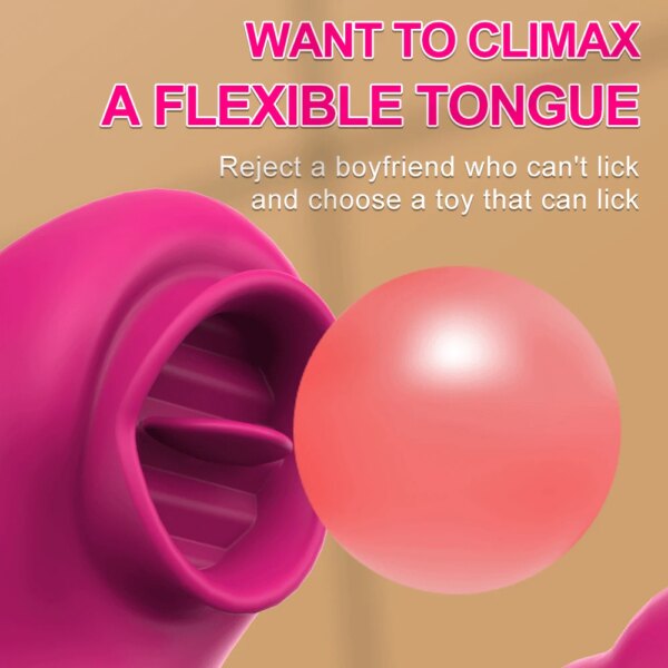 Vibromasseur à lécher la langue 2 en 1, jouets sexuels pour femmes adultes, godes, stimulateur de Clitoris avec 20 vitesses, produit sexuel – Image 2
