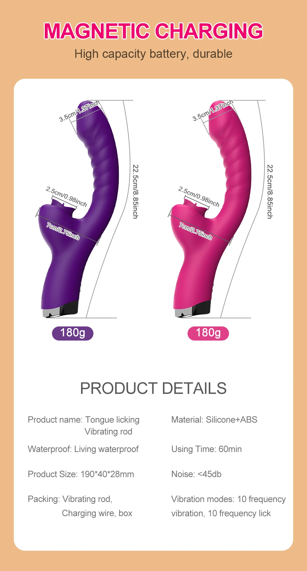 Vibromasseur à lécher la langue 2 en 1, jouets sexuels pour femmes adultes, godes, stimulateur de Clitoris avec 20 vitesses, produit sexuel
