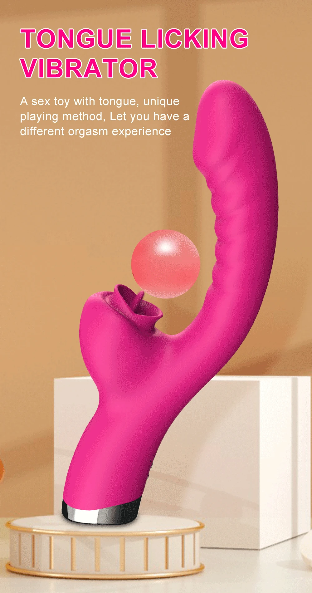 Vibromasseur à lécher la langue 2 en 1, jouets sexuels pour femmes adultes, godes, stimulateur de Clitoris avec 20 vitesses, produit sexuel
