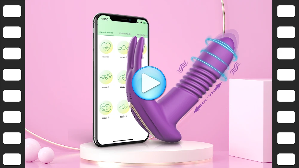 Vibromasseur de poussée pour femmes, gode télescopique rotatif avec télécommande, Massage du point G, stimulateur de Clitoris, jouet sexuel pour femmes