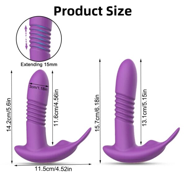 Vibromasseur de poussée pour femmes, gode télescopique rotatif avec télécommande, Massage du point G, stimulateur de Clitoris, jouet sexuel pour femmes – Image 3