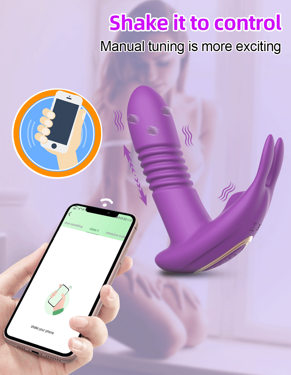 Vibromasseur de poussée pour femmes, gode télescopique rotatif avec télécommande, Massage du point G, stimulateur de Clitoris, jouet sexuel pour femmes