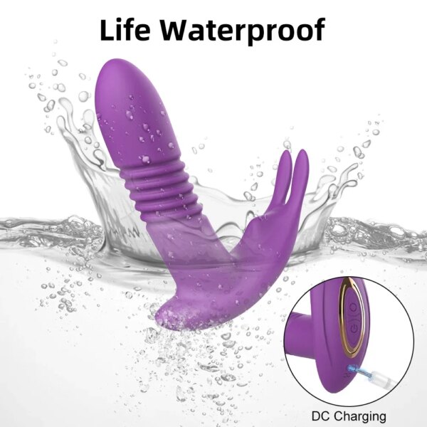Vibromasseur de poussée pour femmes, gode télescopique rotatif avec télécommande, Massage du point G, stimulateur de Clitoris, jouet sexuel pour femmes – Image 5