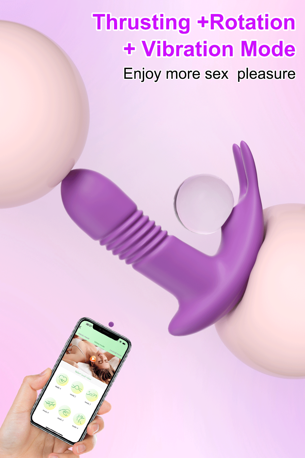 Vibromasseur de poussée pour femmes, gode télescopique rotatif avec télécommande, Massage du point G, stimulateur de Clitoris, jouet sexuel pour femmes