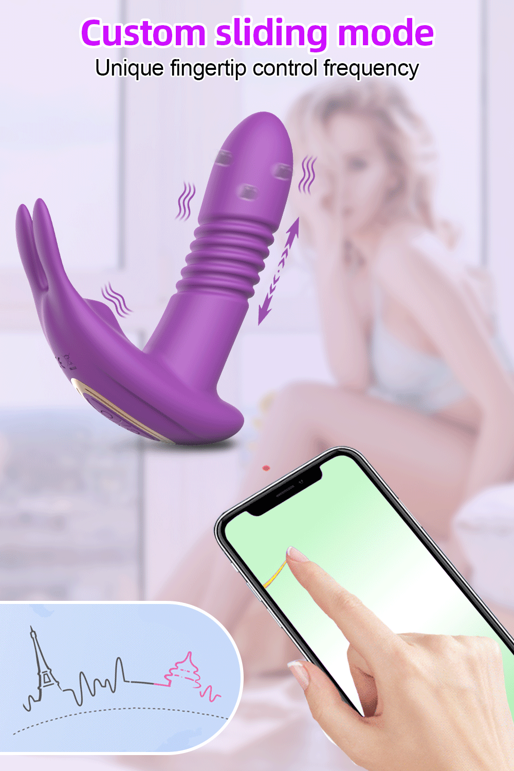 Vibromasseur de poussée pour femmes, gode télescopique rotatif avec télécommande, Massage du point G, stimulateur de Clitoris, jouet sexuel pour femmes