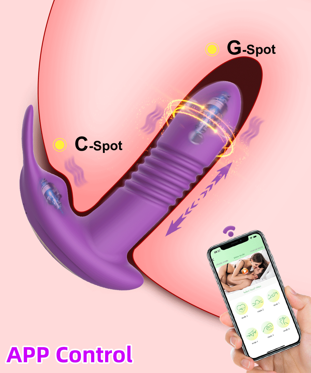 Vibromasseur de poussée pour femmes, gode télescopique rotatif avec télécommande, Massage du point G, stimulateur de Clitoris, jouet sexuel pour femmes