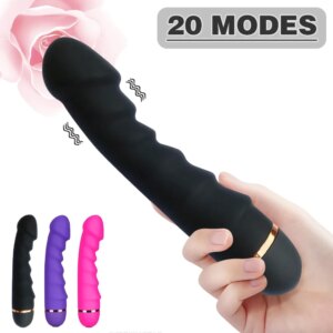 Godemiché vibrateur en Silicone souple, 20 Modes, pénis réaliste, moteur fort, stimulateur clitoridien du point G, masturbateur féminin, jouets sexuels pour adultes
