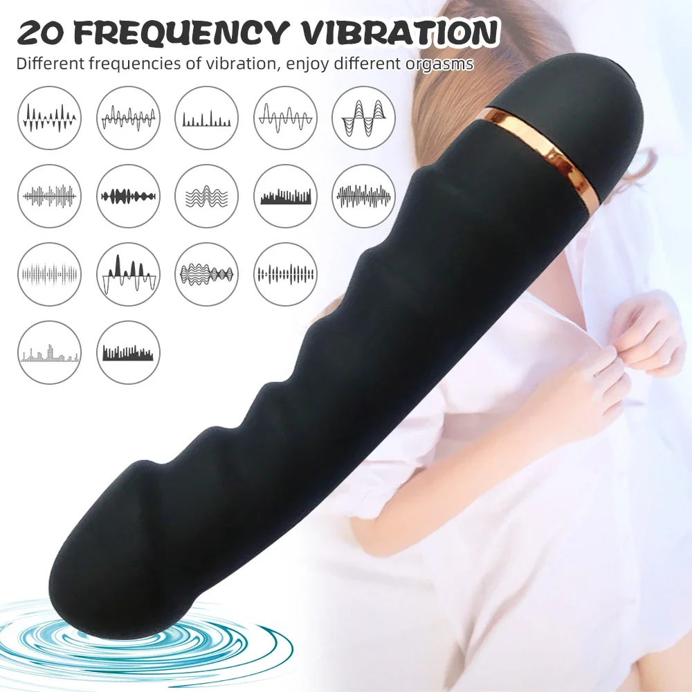 Godemiché vibrateur en Silicone souple, 20 Modes, pénis réaliste, moteur fort, stimulateur clitoridien du point G, masturbateur féminin, jouets sexuels pour adultes