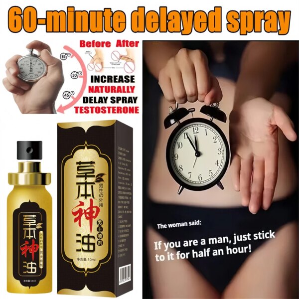 Spray retardateur pour hommes pour prolonger le temps sexuel, Anti-éjaculation prématurée, érection rapide, longue durée, 60miuntes, produits de flirt pour l'apogée