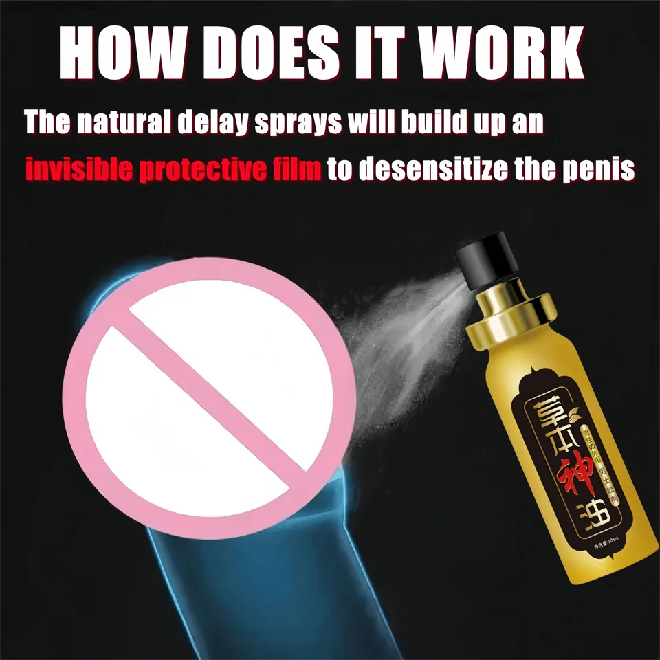 Spray retardateur pour hommes pour prolonger le temps sexuel, Anti-éjaculation prématurée, érection rapide, longue durée, 60miuntes, produits de flirt pour l'apogée
