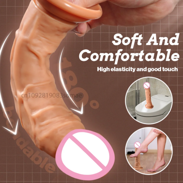 Godemiché point G réaliste avec ventouse, pénis en Silicone, gode Anal, jouets sexuels pour adultes, pour femmes et hommes, Strapon, stimulateur vaginal – Image 3