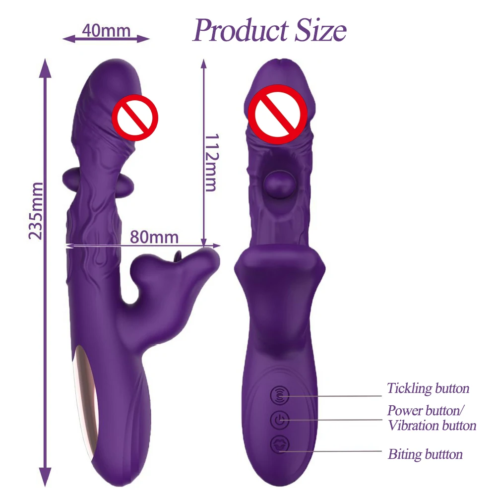 Gode vibrateur de morsure d'aspiration de langue 3 en 1, stimulateur de Clitoris du point G féminin, masturbateur, jouets sexuels pour adultes pour femmes