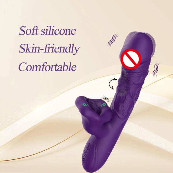 Gode vibrateur de morsure d'aspiration de langue 3 en 1, stimulateur de Clitoris du point G féminin, masturbateur, jouets sexuels pour adultes pour femmes – Image 5