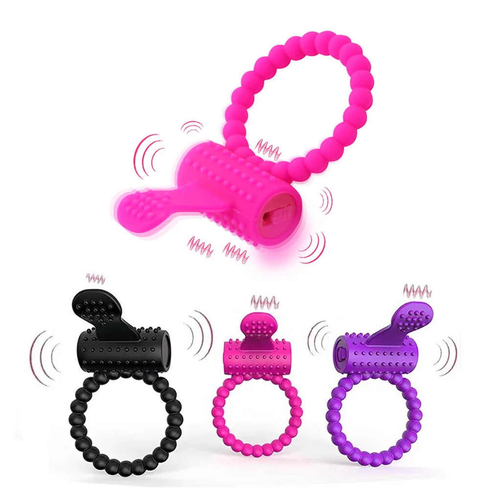 Anneau de pénis vibrateur jouets sexuels pour hommes masturbateurs adultes vibrateur pour femmes Couples Cage de chasteté accessoires érotiques Sex Shop