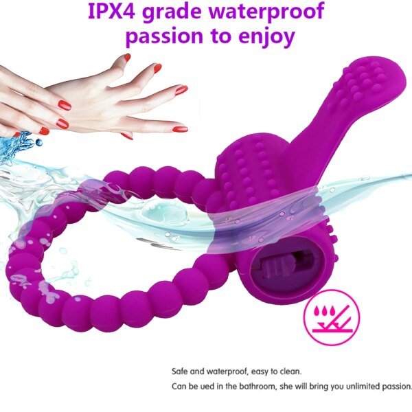 Anneau de pénis vibrateur jouets sexuels pour hommes masturbateurs adultes vibrateur pour femmes Couples Cage de chasteté accessoires érotiques Sex Shop – Image 3