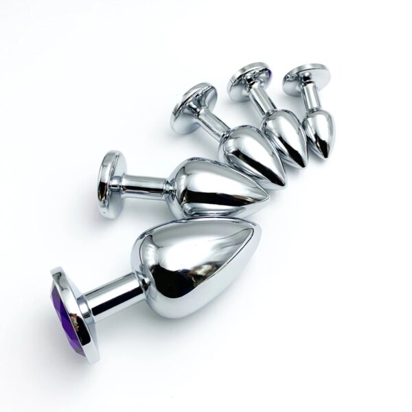 Plug anal en métal pour adultes, base de bijoux, maire intérieur à tiges, plug anal, jouets pour adultes, queue, sexe féminin et masculin, jouets sexuels éducatifs, jeu pour couples, 5 tailles – Image 5