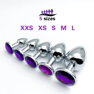 Plug anal en métal pour adultes, base de bijoux, maire intérieur à tiges, plug anal, jouets pour adultes, queue, sexe féminin et masculin, jouets sexuels éducatifs, jeu pour couples, 5 tailles
