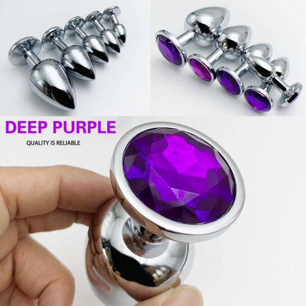 Plug anal en métal pour adultes, base de bijoux, maire intérieur à tiges, plug anal, jouets pour adultes, queue, sexe féminin et masculin, jouets sexuels éducatifs, jeu pour couples, 5 tailles – Image 2