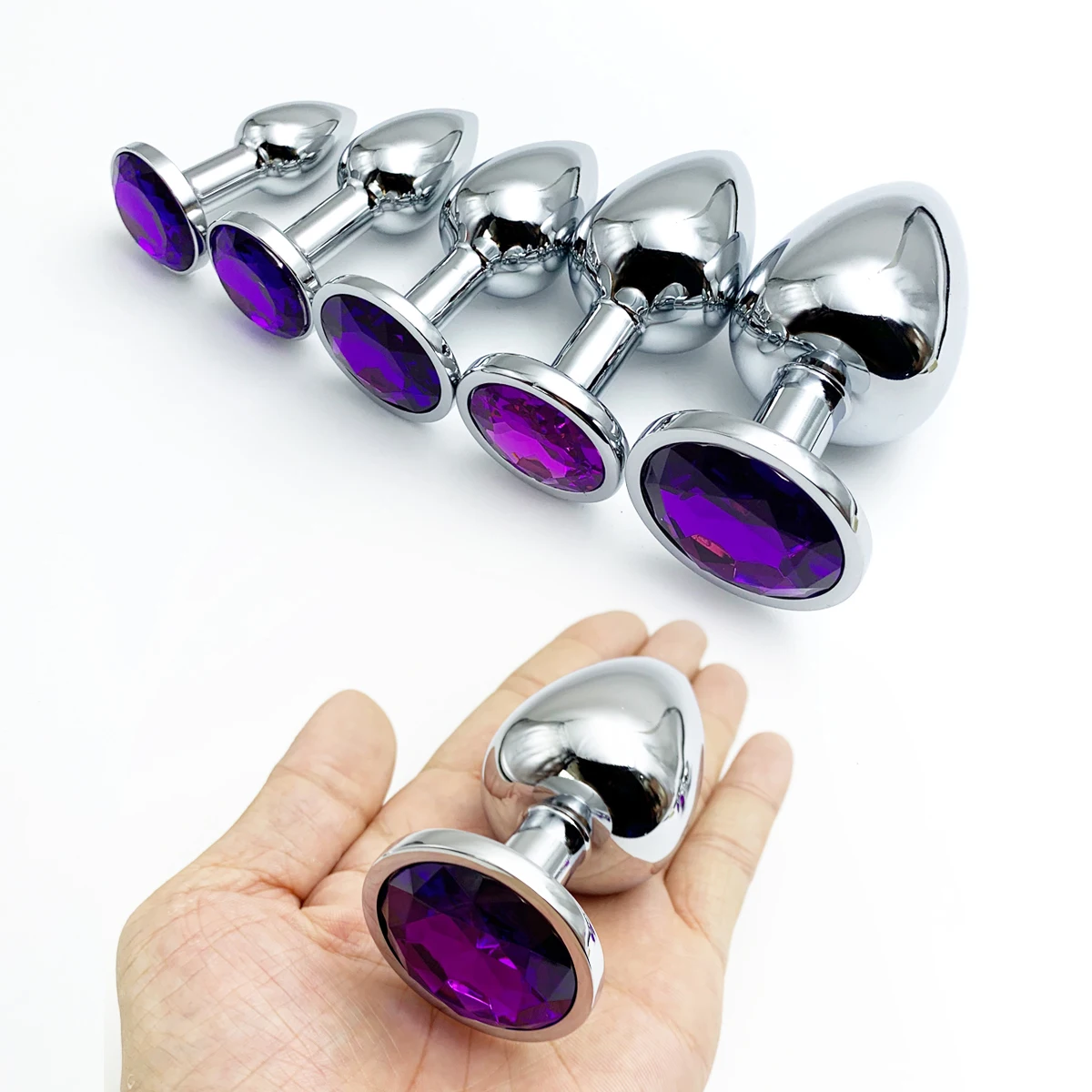 Plug anal en métal pour adultes, base de bijoux, maire intérieur à tiges, plug anal, jouets pour adultes, queue, sexe féminin et masculin, jouets sexuels éducatifs, jeu pour couples, 5 tailles